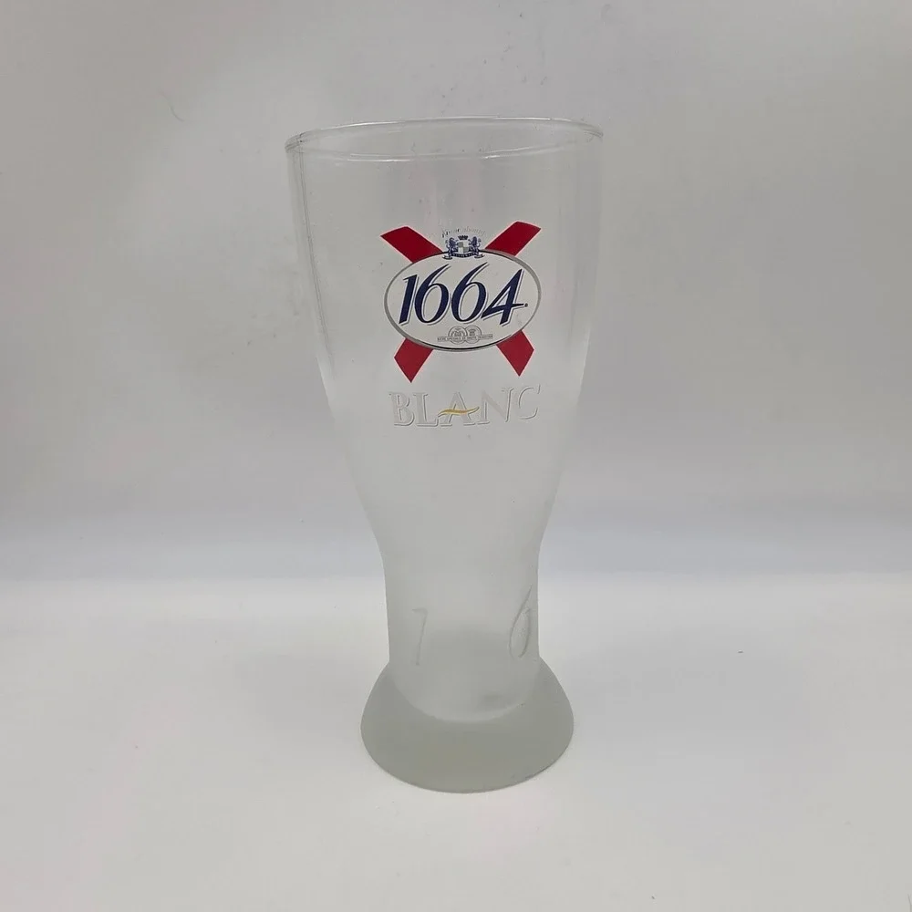 Kronenbourg 1664 Blanc Frosted Beer Glass 0.5L Pilsner Wheat Beer Barware O5‎